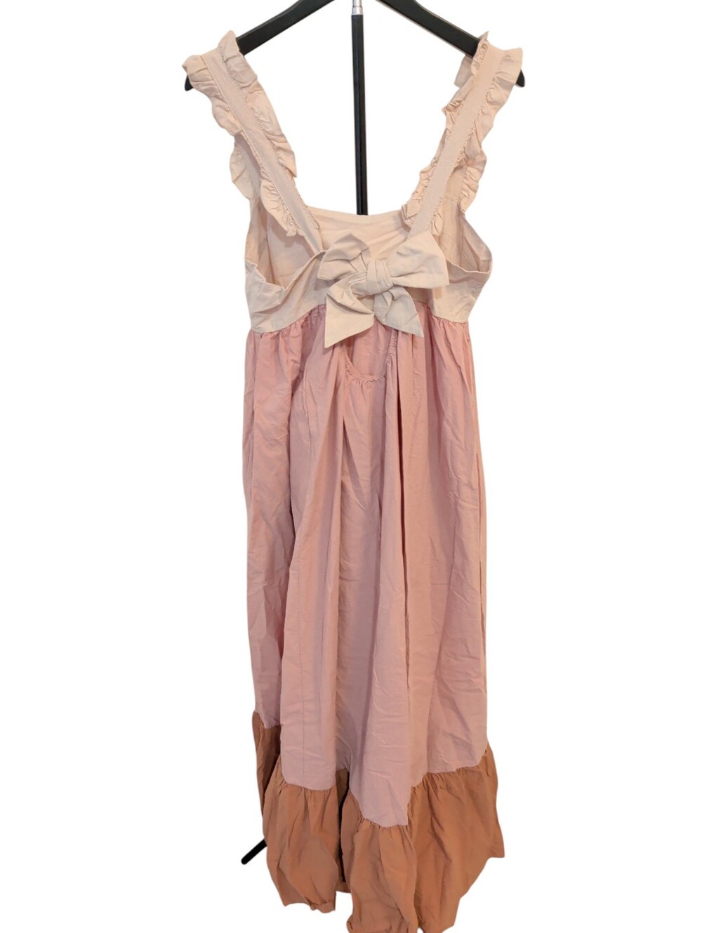 New StitchDrop Cute Ruffle Sleeves High Low Cotton Dress Dessert Rose